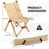 Bamboo Folding Camping Chair with 2-Level Adjustable Backrest