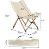 Folding Outdoor Camping Chair; Portable Stool for Fishing Picnic BBQ; Ultra Light Aluminum Frame with Wood Grain Accent; Khaki