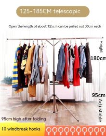 Removable Clothes Hanger Foldable And Portable Clothes Rack Selling Display Shelf Floor (Option: 125 To 185 Length)