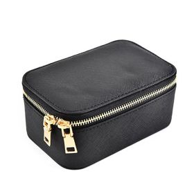 PU Fashion Exquisite Beautiful Cosmetics Small Accessories Storage Box (Option: black-routine)