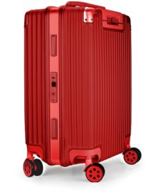 Fashion All-aluminum Magnesium Alloy Luggage (Option: Red-20inches)