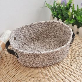 Hand Woven Cotton Thread Storage Basket (Option: Shuanger Rice Coffee)