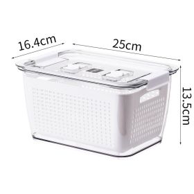 Large Capacity Sealed Food Storage Box With Lid (Option: 3.5L 2cell white)