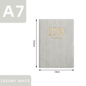 2024a7 English Schedule Book Creative Small Pocket Notebook (Option: A7-Beige)