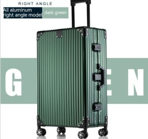 Aluminum Magnesium Alloy Trolley Case (Option: Retro Style Dark Green-20 Inch)