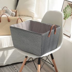 Household Fashion Cotton String Storage Basket Dirty (Option: Grey-45x35x25cm)