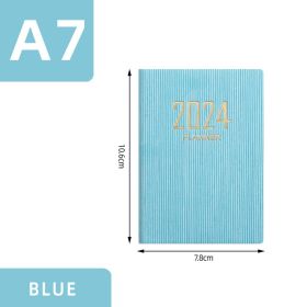 2024a7 English Schedule Book Creative Small Pocket Notebook (Option: A7-Blue)