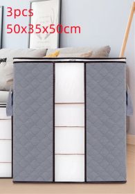 Large Capacity 150 L Quilt Clothing House-moving Luggage Organizer (Option: Grey-Vertical payment50x35x50cm-3pcs)