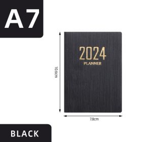 2024a7 English Schedule Book Creative Small Pocket Notebook (Option: A7-Black)