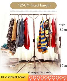 Removable Clothes Hanger Foldable And Portable Clothes Rack Selling Display Shelf Floor (Option: 125 Fixed Length)