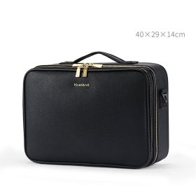 Large Capacity Leather Cosmetic Bag Portable Makeup Artist Makeup Storage Bag (Option: Large Black)