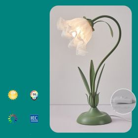 Bedside Flower Minimalist Creative Lily Of The Valley Flower Desk Lamp (Option: Green-Light source free-220V US)