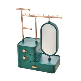 Cosmetics Storage Box High-grade Exquisite Mirror Multi-functional Desktop Ladies (Option: Qingshan Dai)