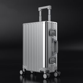 Fashion All-aluminum Magnesium Alloy Luggage (Option: Silver-28inches)