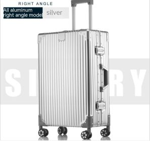 Aluminum Magnesium Alloy Trolley Case (Option: Retro Style Silver-20 Inch)