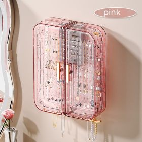 Jewelry Storage Box Wall-mounted Multifunctional (Option: Peach Pink)