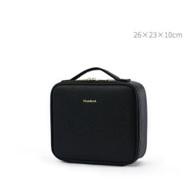 Large Capacity Leather Cosmetic Bag Portable Makeup Artist Makeup Storage Bag (Option: Mini Small Sized Black)