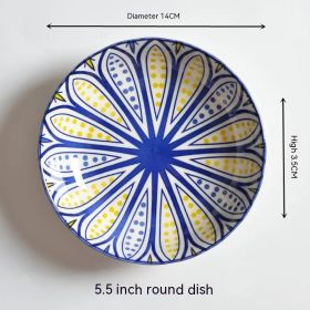 Underglaze Round Plate Ceramic Household Creative Seasoning Saucer Dish (Option: Lake Baikal)