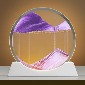 Creative New Quicksand Painting Small Night Lamp Living Room Bedroom Abstract Rotary Desktop Decoration (Color: Purple)