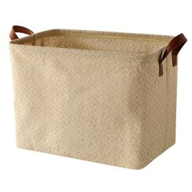 Storage Basket Jute Fabric Foldable Storage Box (Option: Plaid)