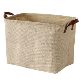 Storage Basket Jute Fabric Foldable Storage Box (Option: Dot Pattern)