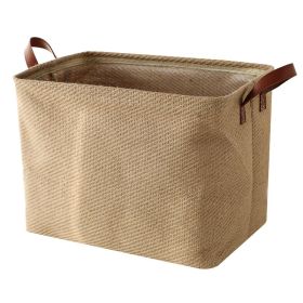 Storage Basket Jute Fabric Foldable Storage Box (Option: Plain Jute)