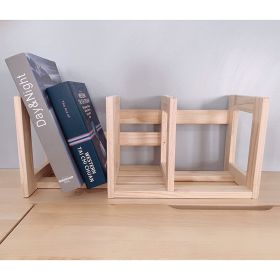 Solid Wood Stretchable Storage Book Stand (Option: Off white 600models)