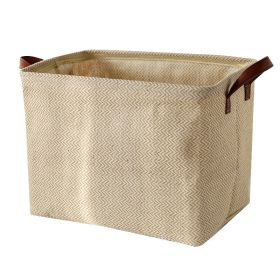 Storage Basket Jute Fabric Foldable Storage Box (Option: Wave Pattern)