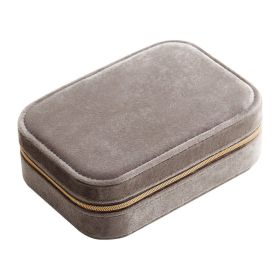 Flannel Jewelry Box Ring Necklace Ear Stud Earring Storage Box (Option: Gray)