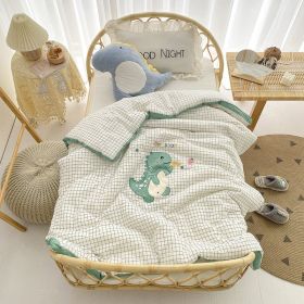 Cotton Yarn-dyed Washed Cotton Embroidered Children Quilt (Option: Smart Dinosaur-150x200cm Summer)