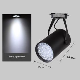 LED Track Spotlight Track Lamp 12 W18W Clothing Store Background Wall Open-mounted Slide Spotlight Super Bright (Option: White Light-18W Black Shell)